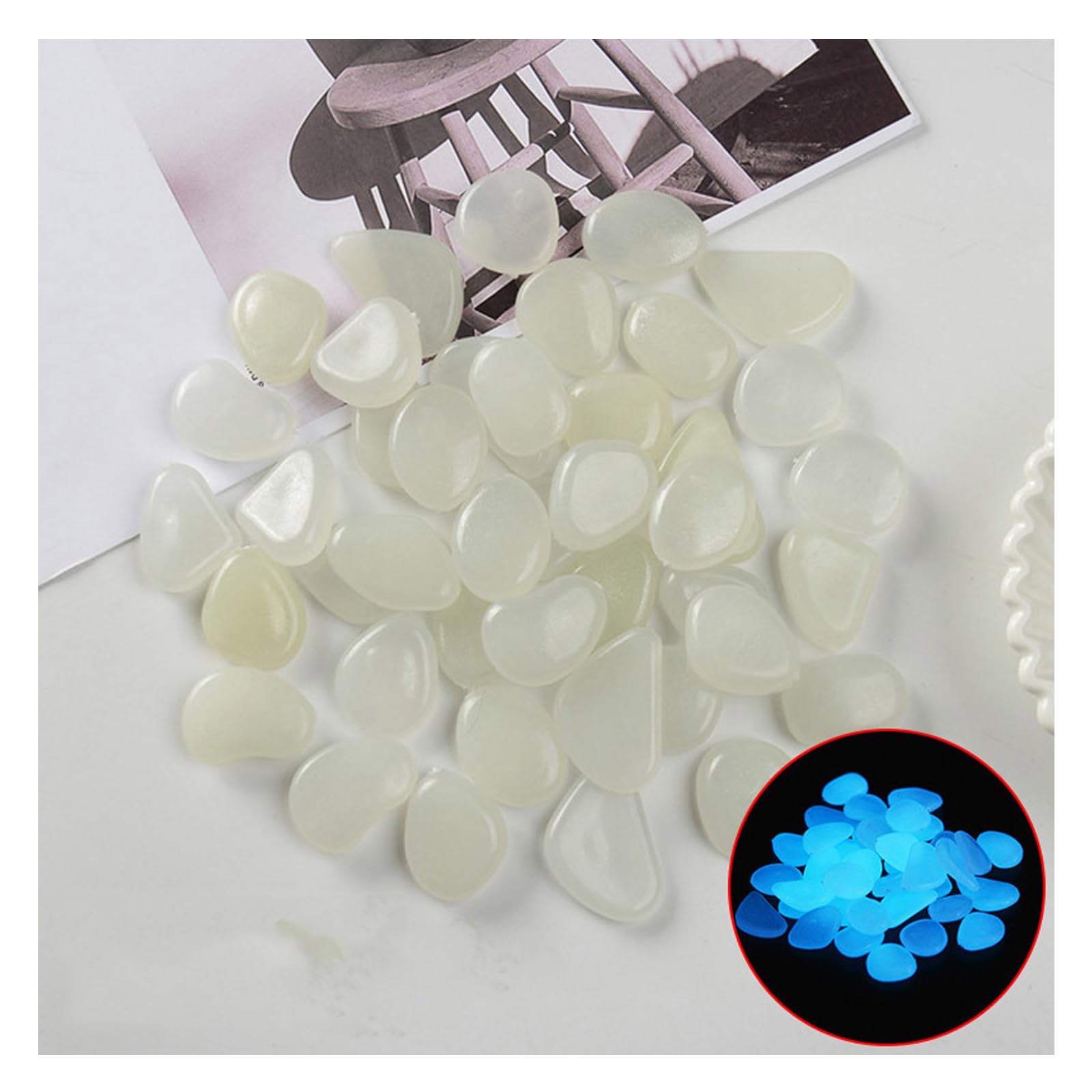 Amazon | 夜光石 蓄光石 アクアリウム 発光石 100個セット 光る石